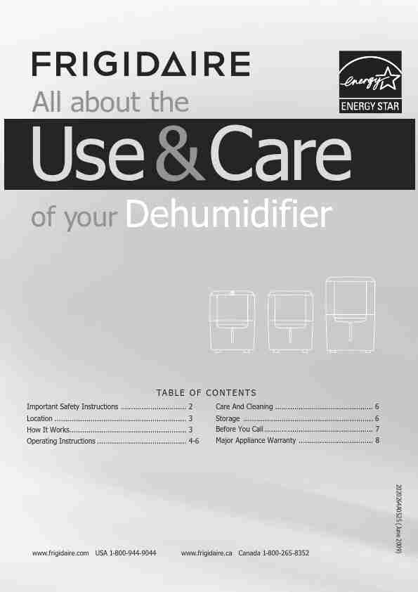 Frigidaire Dehumidifier FAD301NUD-page_pdf